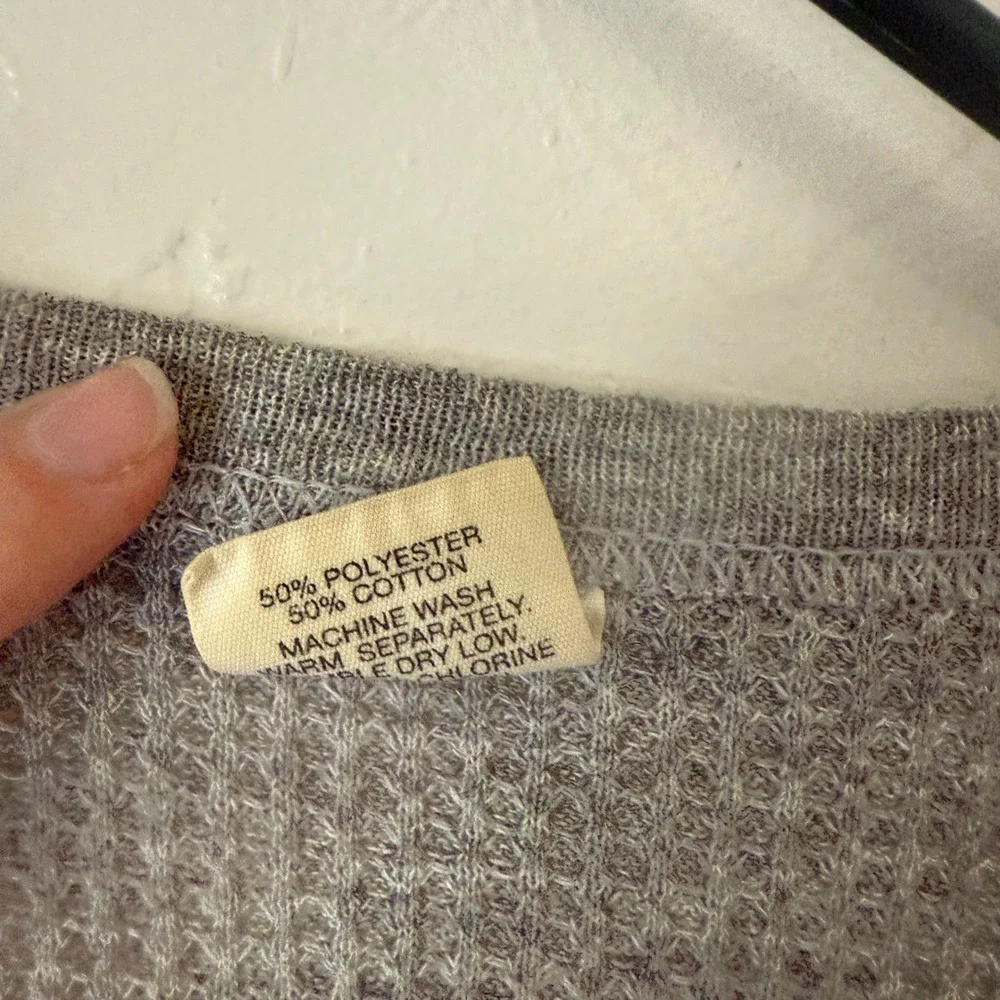 Northwest Territory Men's Gray Thermal Layer Outdoor Shirt L Waffle‎ Knit USA